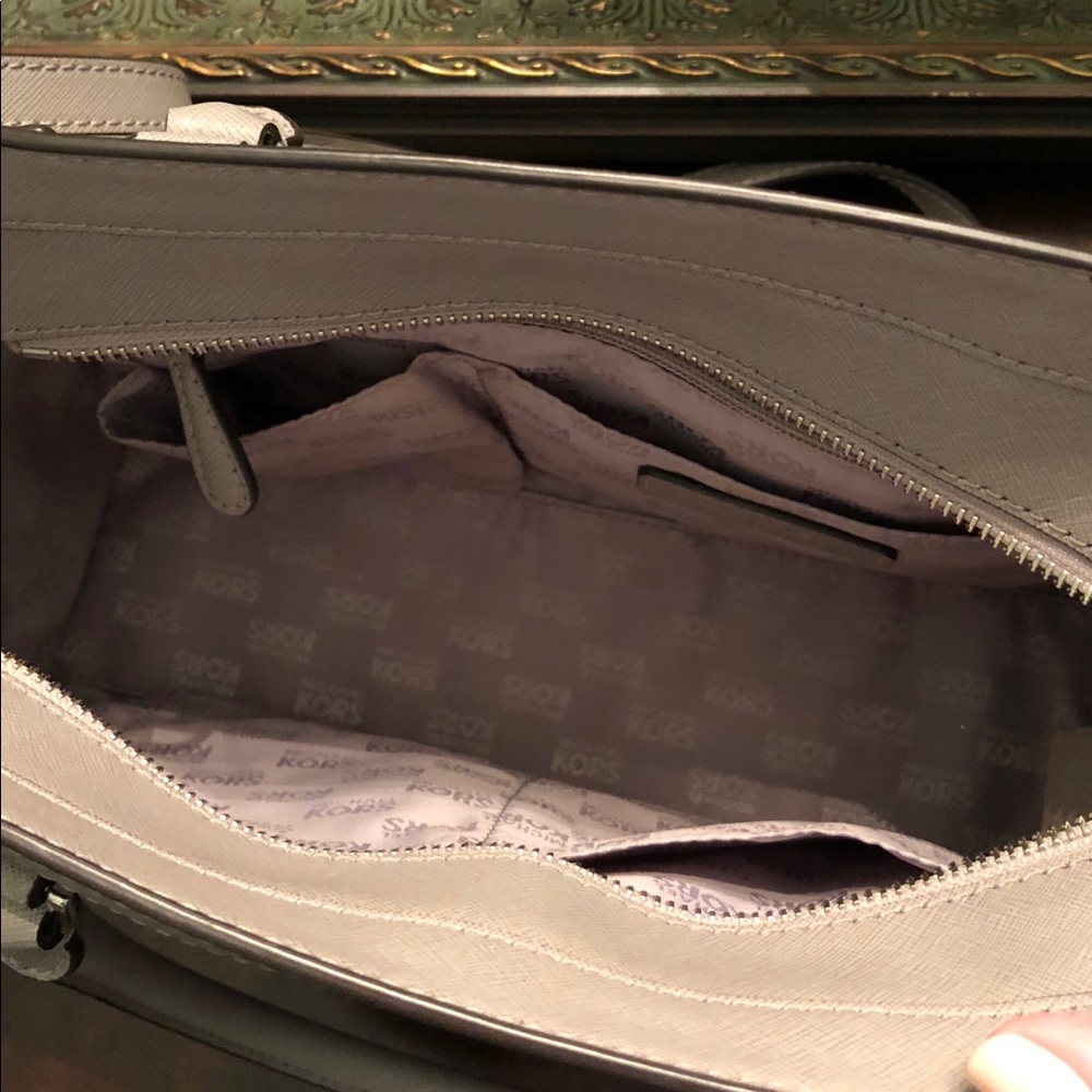 Michael Kors Grey Leather Satchel - Picture 3 of 3
